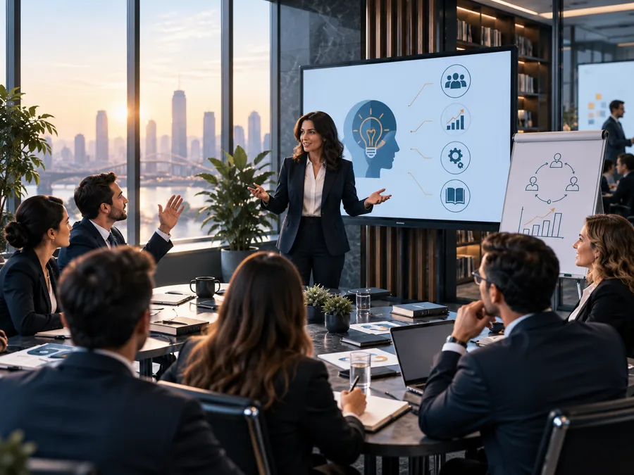 Kurumsal eğitim programını temsil eden profesyonel eğitim oturumu